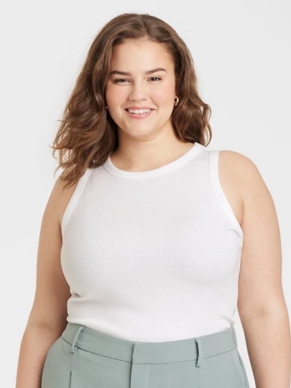 a new day White Ribbed Tank Top - Women